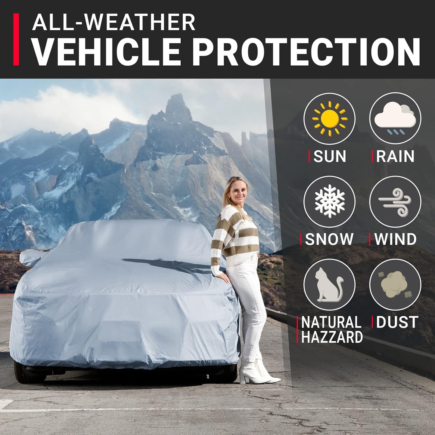 iCarCover Premium Car Cover for 2017-2024 Porsche 718 Boxster Heavy Duty Waterproof All Weather Automobiles Custom Fit Indoor Outdoor UV Snow Protection Covers with Straps and Bag
