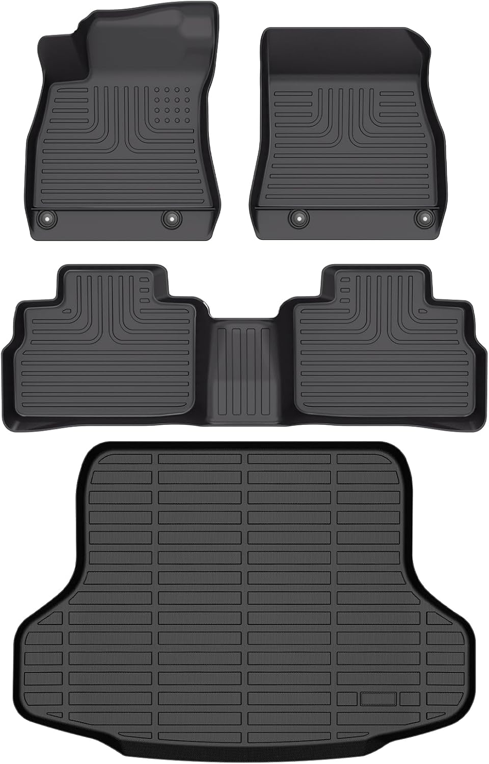 Wayhigh-All Weather Floor Mats & Cargo Liner Set for 2020-2024 2025 Nissan Sentra S/SV/SR Sedan Custom Fit TPE Heavy Duty Car Mats for Nissan Sentra Accessories- Black