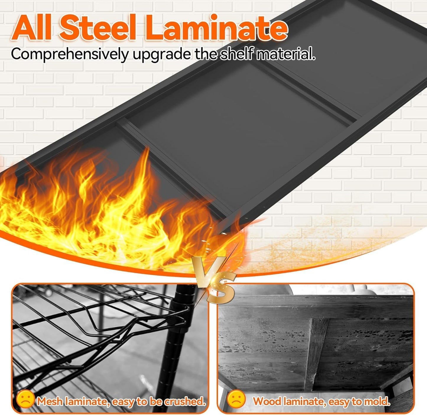 Metal Garage Shelving Unit, Heavy Duty 6-Tier Adjustable Storage Rack, Steel Shelving,3500 lbs Capacity, Industrial Shelves for Heavy Tools and Equipment (6-Tier 77" H x 40" W x 18" D)