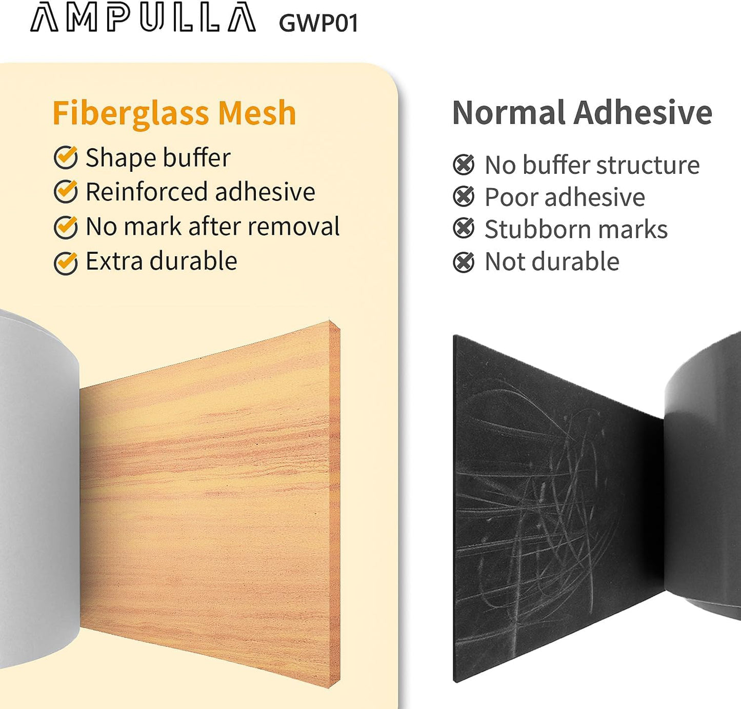 GWP01 Wood Grain Garage Wall Protector Car Door Protectors, Garage Accessories, Parking Stopper for Garage, Tool-Free, Designed in Germany (6.5mm Wood Grain)