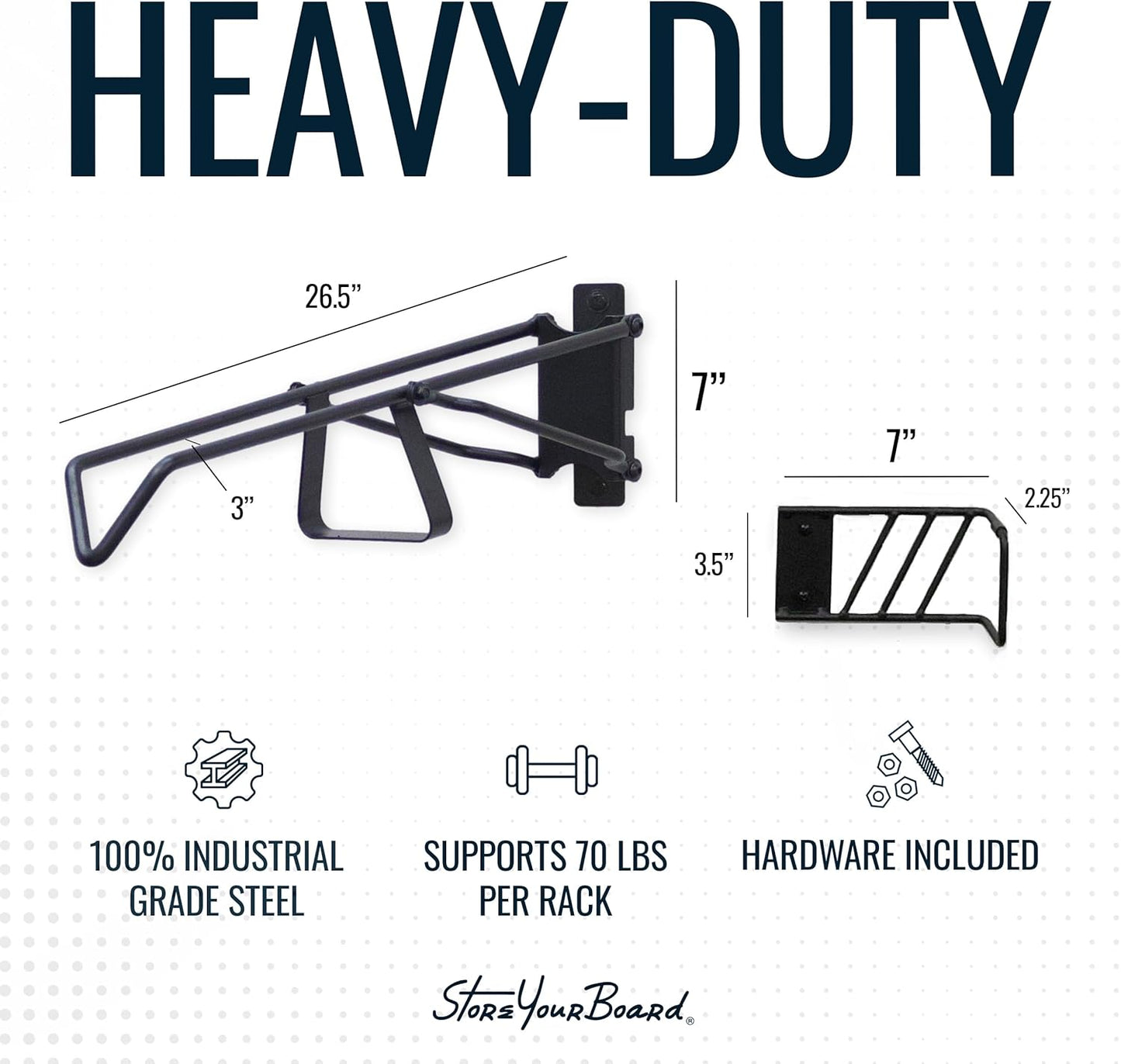 StoreYourBoard SwivelStow Mountain Bike Storage – Heavy Duty Bike Hanger, No-Lift Bike Wall Mount for Garage Bike Storage, MTB and E-Bike, Holds 70 lbs, Patent-Pending