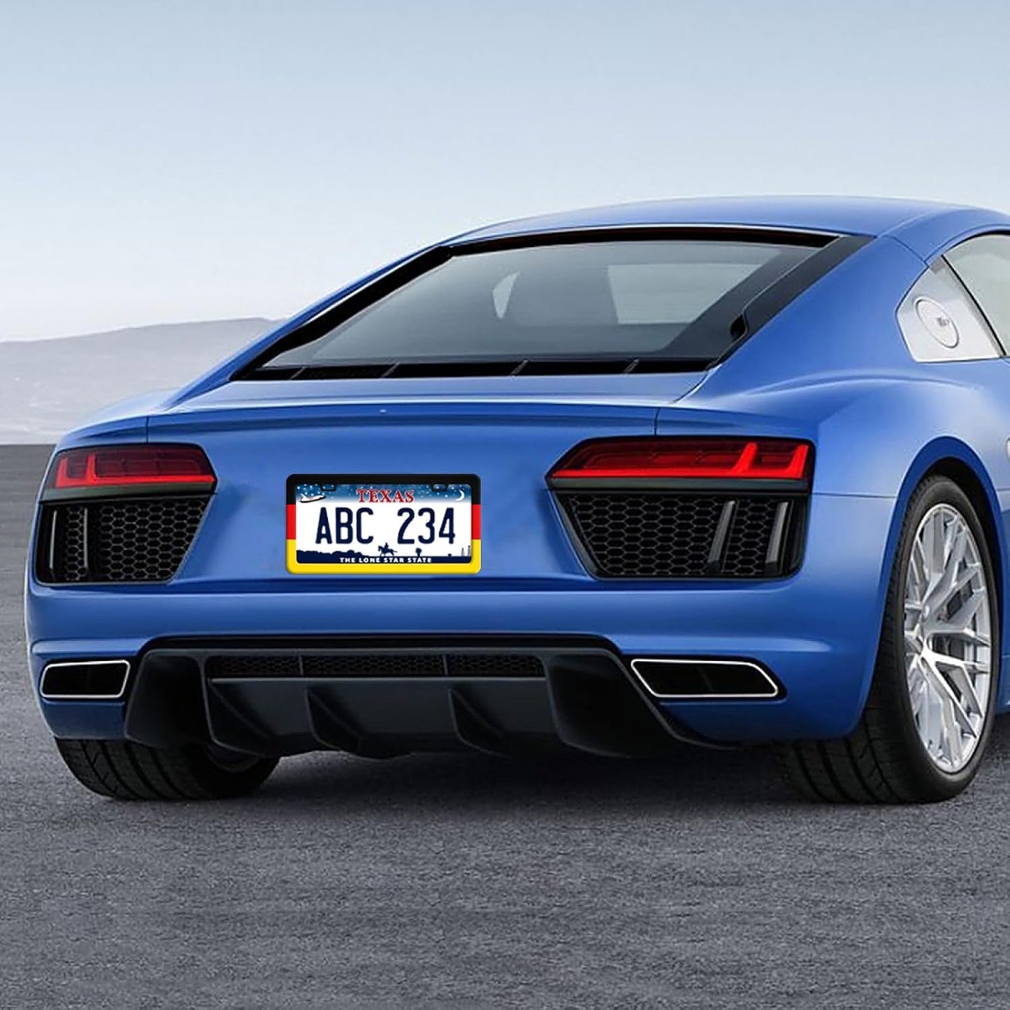 German Flag License Plate Frame Funny Germany License Plate Frames Stainless Steel Accessories Cars Decor with 2 Holes and Screws Fits Standard Us Ca Vehicles License Plate Holder 12.2 X 6 Inch