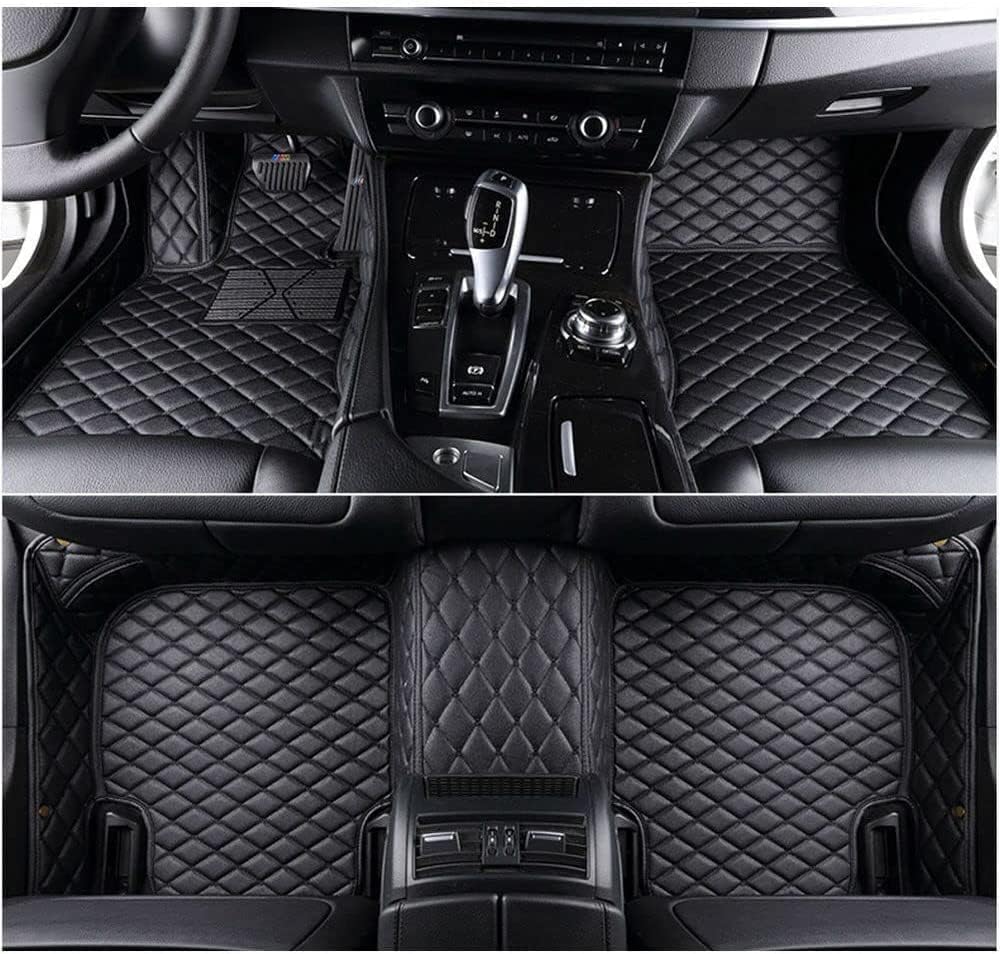 Custom All-Weather Protection Luxury Leather Floor Mats for Cars SUVs Trucks According Anti-Slip Leather Floor mats ﻿ (Black)