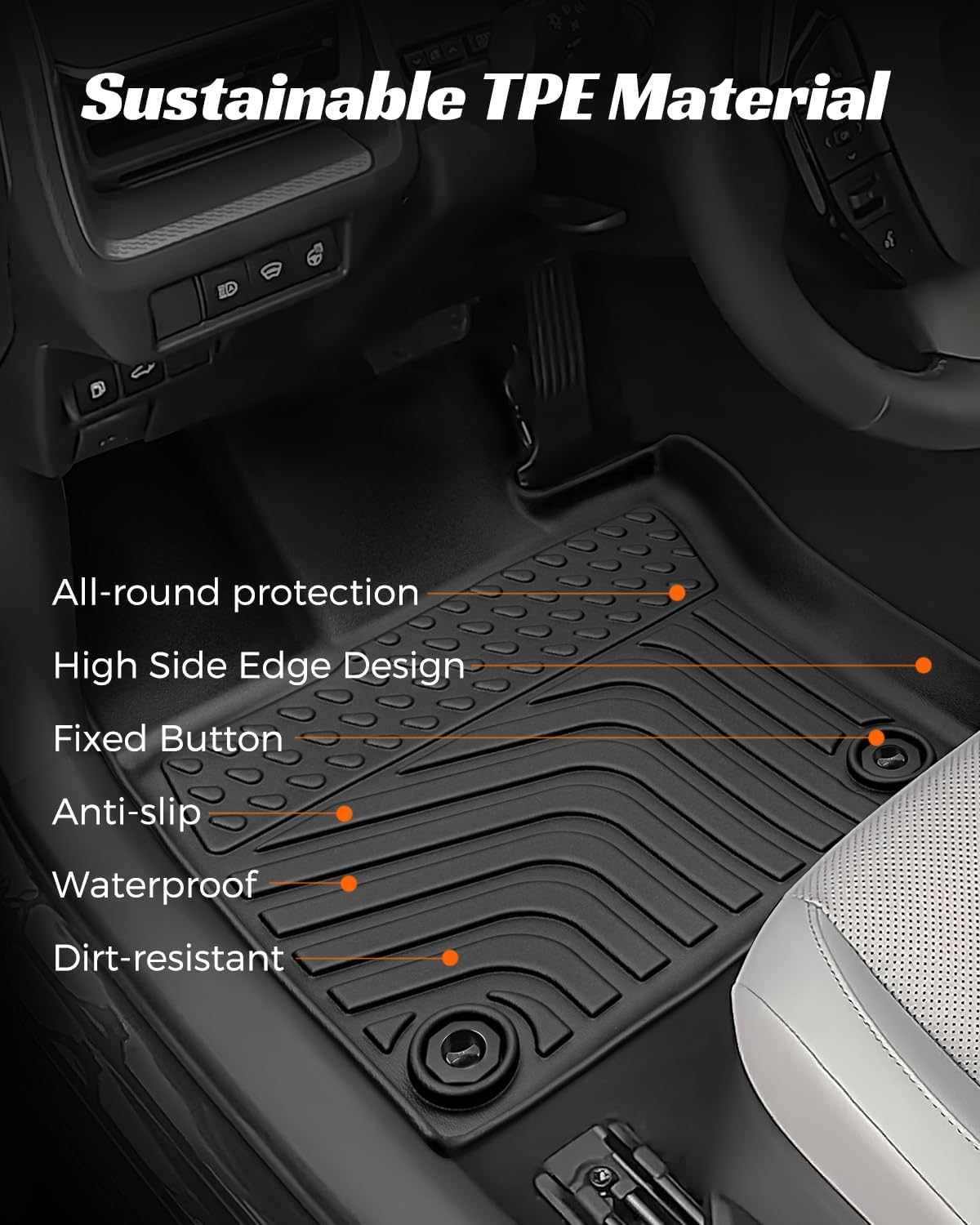 Floor Mats Cargo Liner for Toyota Prius 2023 2024 2025, All Weather Car Floor Mats for 5th Gen pruis 2023-2025, Non-Slip Waterproof Floor Liner Car Accessories for Prius LE XLE Limited Prime