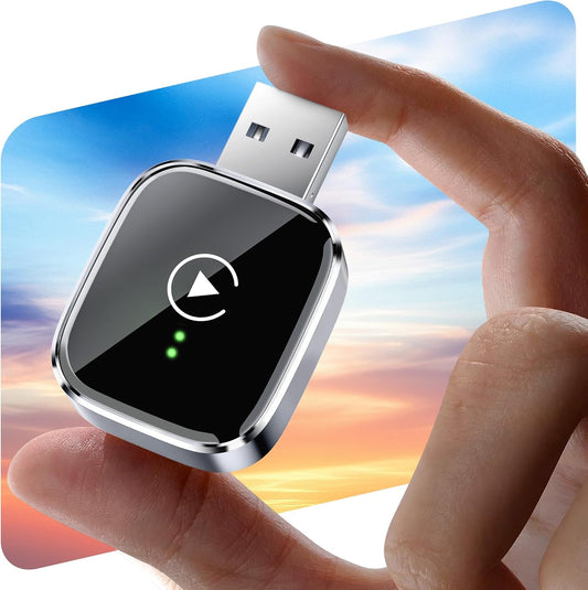 Redlake Wireless CarPlay Adapter for iPhone 2025 Wireless Apple CarPlay Adapter Mini Size with Cable USB & USB-C/Type-C Plug and Play Stable Connection and No Delay