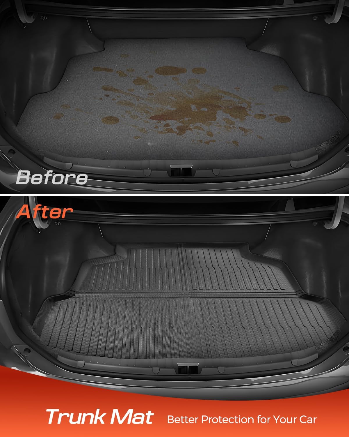 Car Floor Mats for Toyota Corolla: 2009-2013 Cargo Liner, All Weather Car Mats Trunk Accessories Custom Fit for Corolla 2009 2010 2011 2012 2013, TPE Rubber Carpet for Corolla 10th Gen Tech Black 4PCS