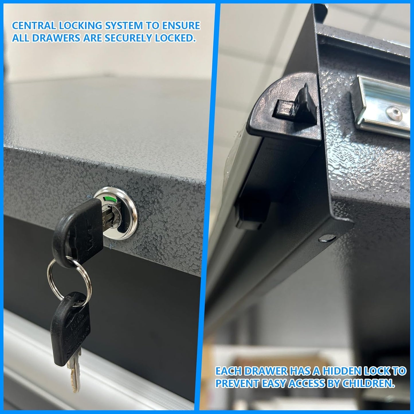 JZD Metal Tool Storage Cabinet Set, Pro Tool Organization System for Garage, Wall Mounting Not Necessary