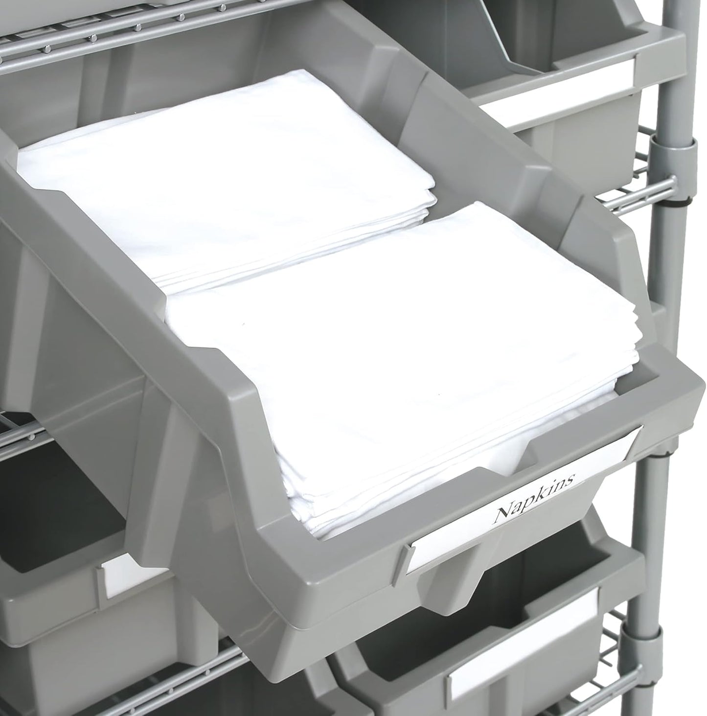 Seville Classics Heavy Duty NSF Bin Rack Solid Steel Wire Shelving Storage Unit, Patented Organizer for Garage, Warehouse, Office, Restaurant, Classroom, Kitchen, Gray, Includes 12 Bins