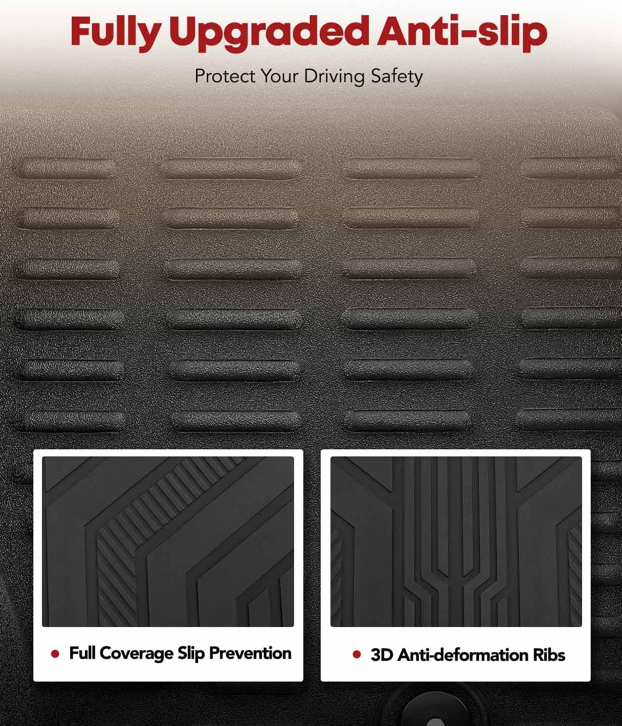 YHTAUTO Trunk Mat Compatible with Chevrolet Traverse 2018-2024, TPE All Weather Cargo Mats for Back of SUV Waterproof Anti-Slip Odorless Trunk Liner, Interior Car Accessories