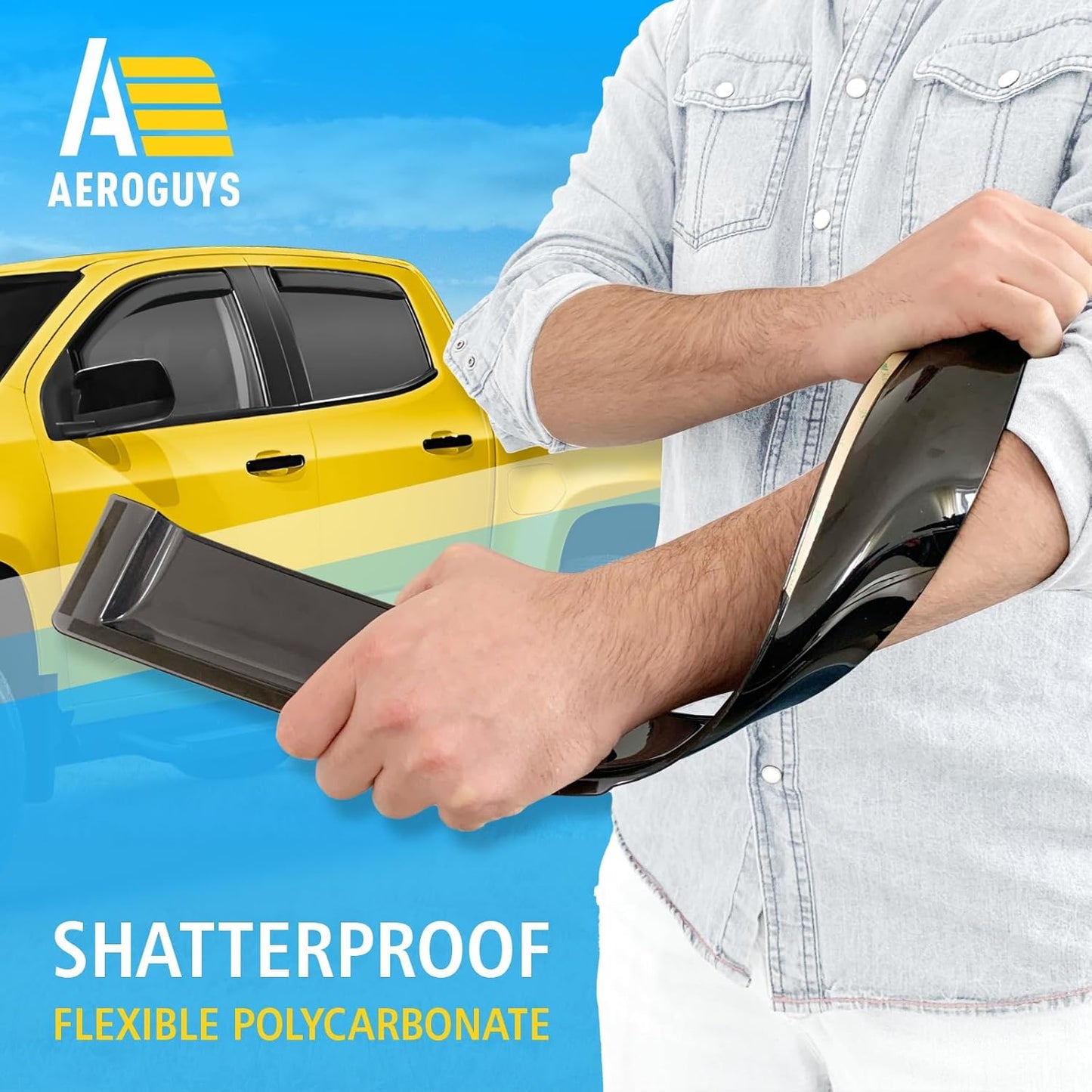 Extra Durable Window Deflectors in-Channel Window Visors Rain Guards Fit for Chevrolet (Chevy) Colorado 2015-2022 Crew Cab, Sun Visors, Wind Vent for Shades, Exterior Car Accessories - 4pcs. AG0275