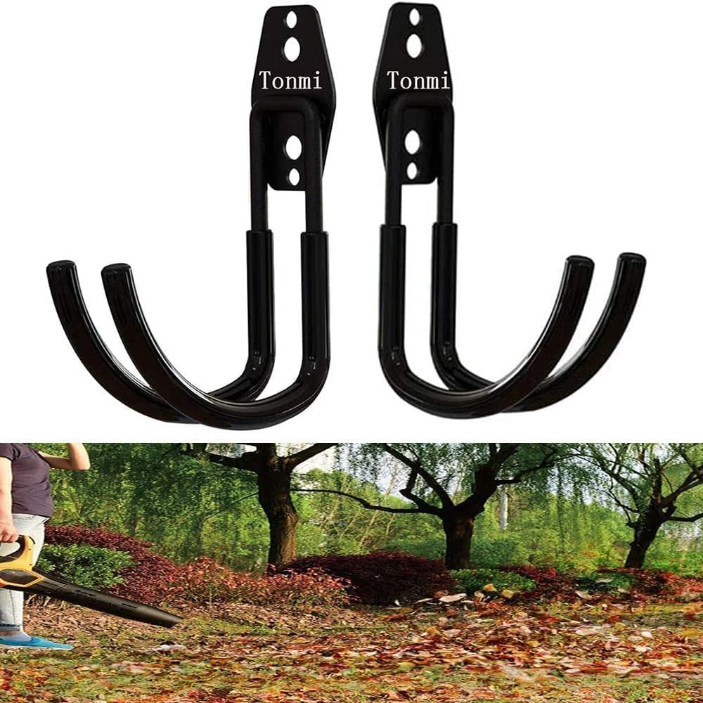 2Pcs Leaf Blower Hanger for Garage, Chainsaw Holder Wall Mount, Power Hedge Trimmers Rack, Heavy Duty Chainsaws Hooks, String Trimmer Hangers, for Home/Garden Tools Organizers and Storage (Set of 2)