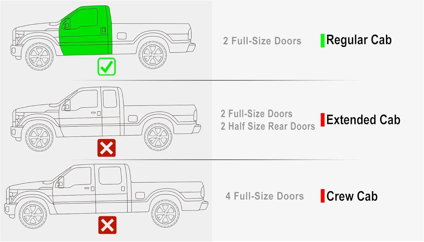 APS Running Boards (Nerf Bars Side Steps Step Bars) Compatible with Ford F250 F350 Super Duty 1999-2016 Regular Cab (Silver Running Board Style)