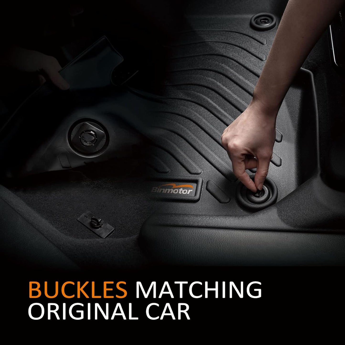 Binmotor-Floor Mats for Nissan Altima 2014 2015 2016 2017 2018, Front & 2nd Row Mat, TPE All Weather Mats Rubber Liners for Nissan Altima Car Mats Accessories