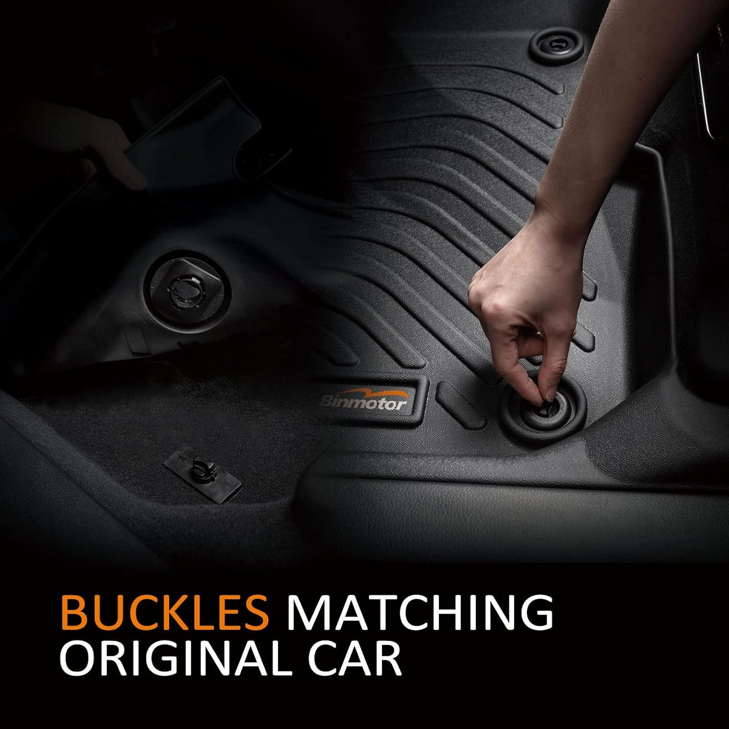 Binmotor-Floor Mats for Mazda 3 2014-2018, Front & 2nd Row, Heavy Duty Car Floor Mat Floor Liners All Weather Car Mats for Mazda 3 Accessories