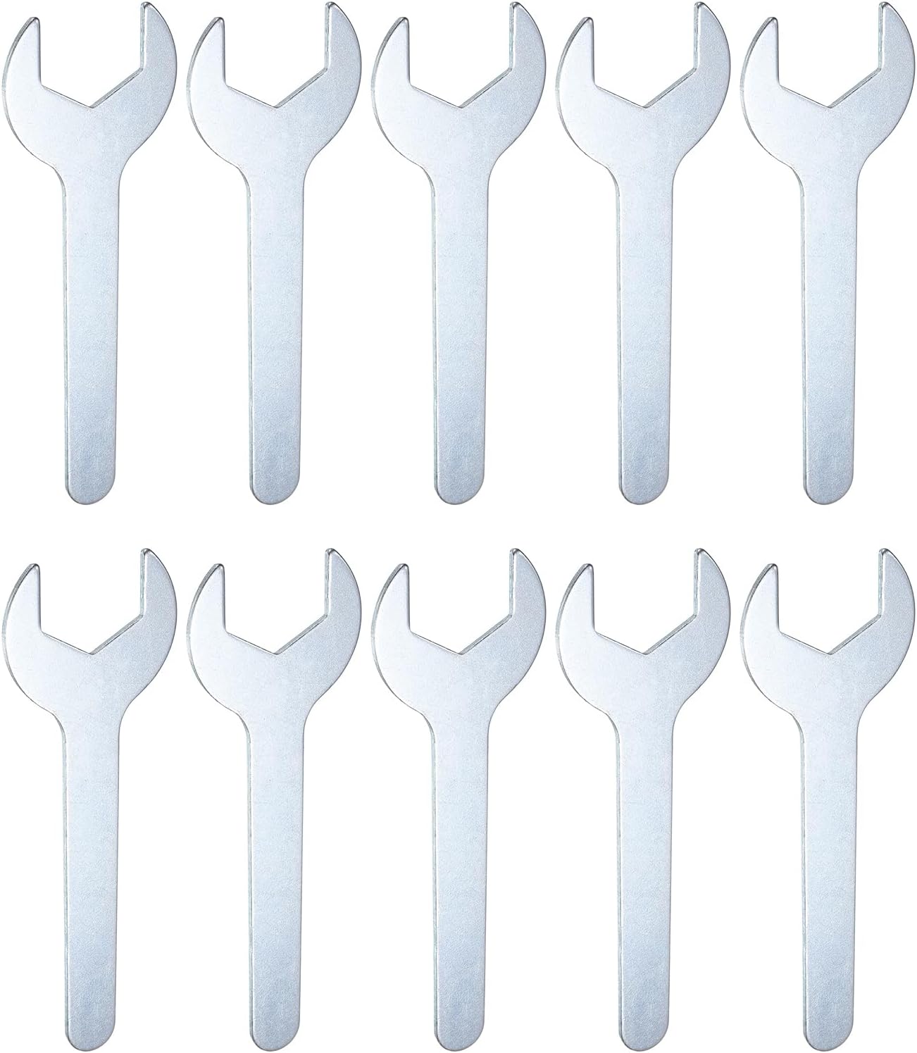 HARFINGTON 10pcs Small Wrench 24x115x2.8mm Metric U-Shaped Single Open Ended Spanner Super Thin Flat Head Galvanizing Wrench for Automotive Repair Furniture Assembly