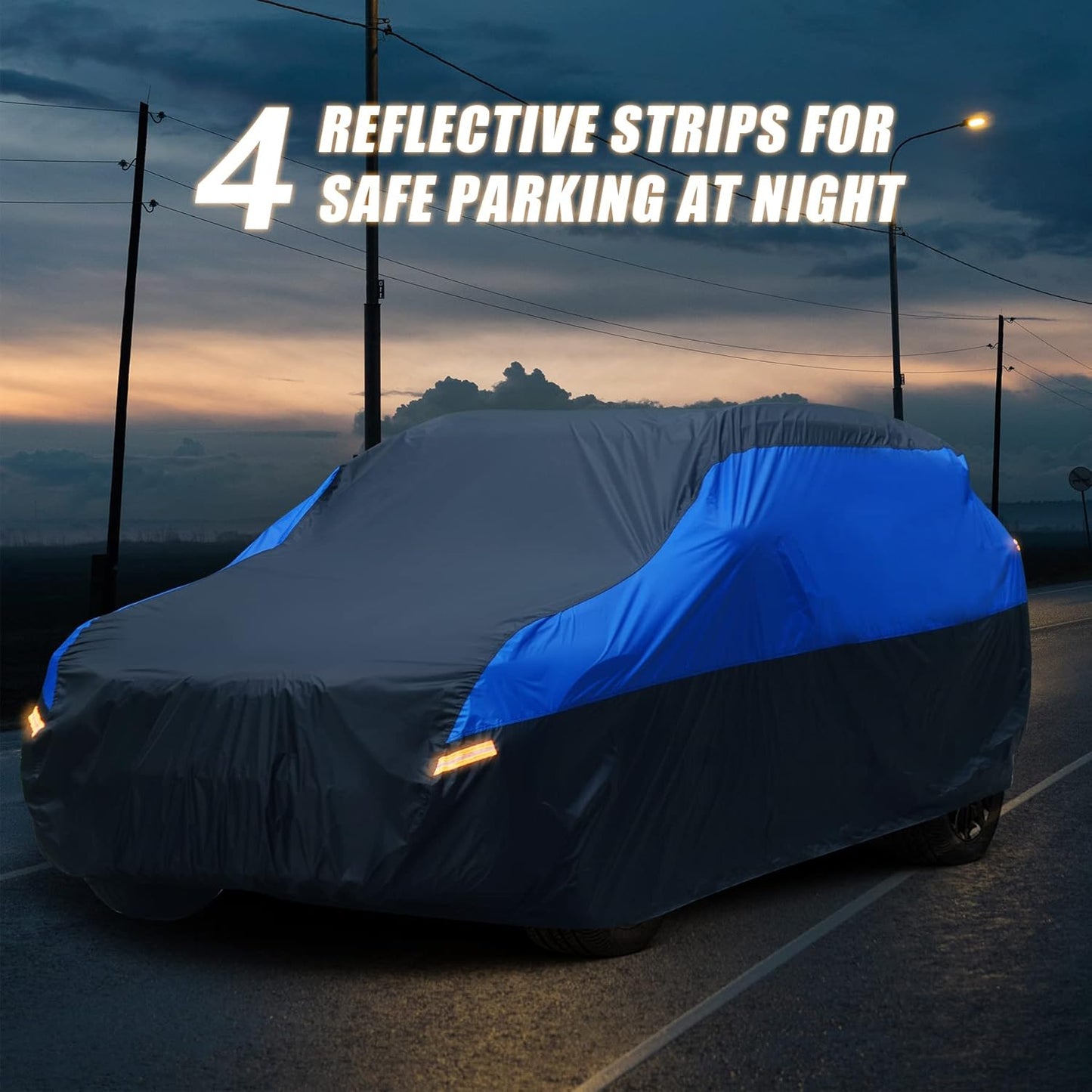 SUV Car Cover Waterproof All Weather,Cover Full Exterior Cover Windproof Outdoor Full Car Cover UV/Snow/Hail/Dust Protection Fit SUV Jeep-Length 190" to 200"