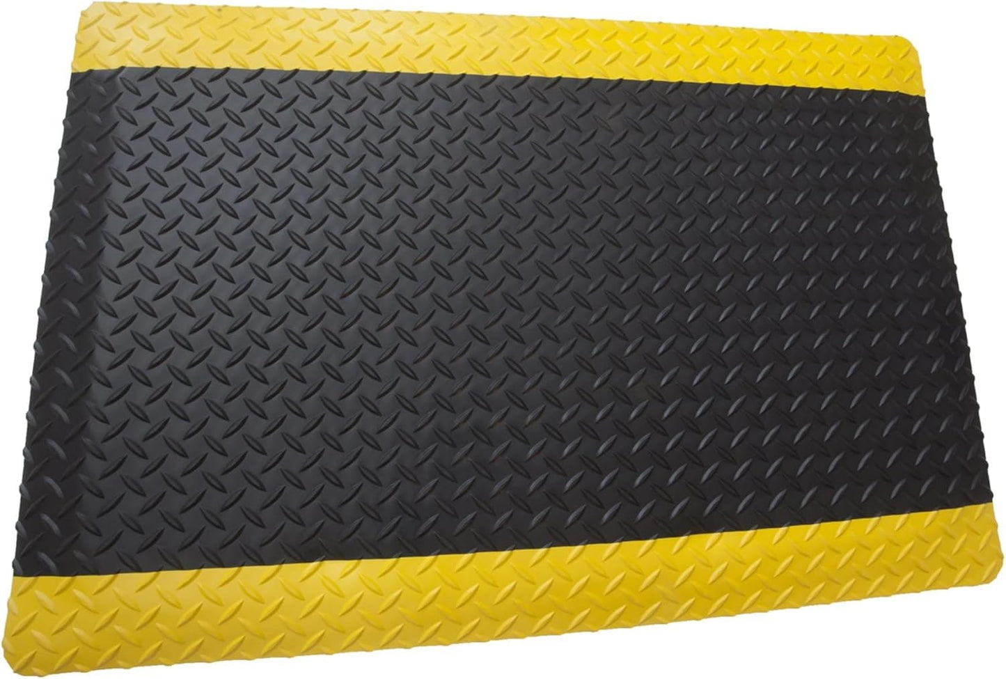 Rhino Mats, American Classic Diamond Anti-Fatigue Mats, Industrial Ergonomic Comfort Standing Mat for Work, Home, Garage, Office, Kitchen or Anywhere (Black/Yellow 1" Thick, 4 FT. x 13 FT.)