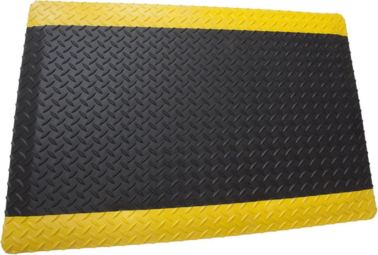 Rhino Mats, American Classic Diamond Anti-Fatigue Mats, Industrial Ergonomic Comfort Standing Mat for Work, Home, Garage, Office, Kitchen or Anywhere (Black/Yellow 9/16" Thick, 3 FT. x 17 FT.)