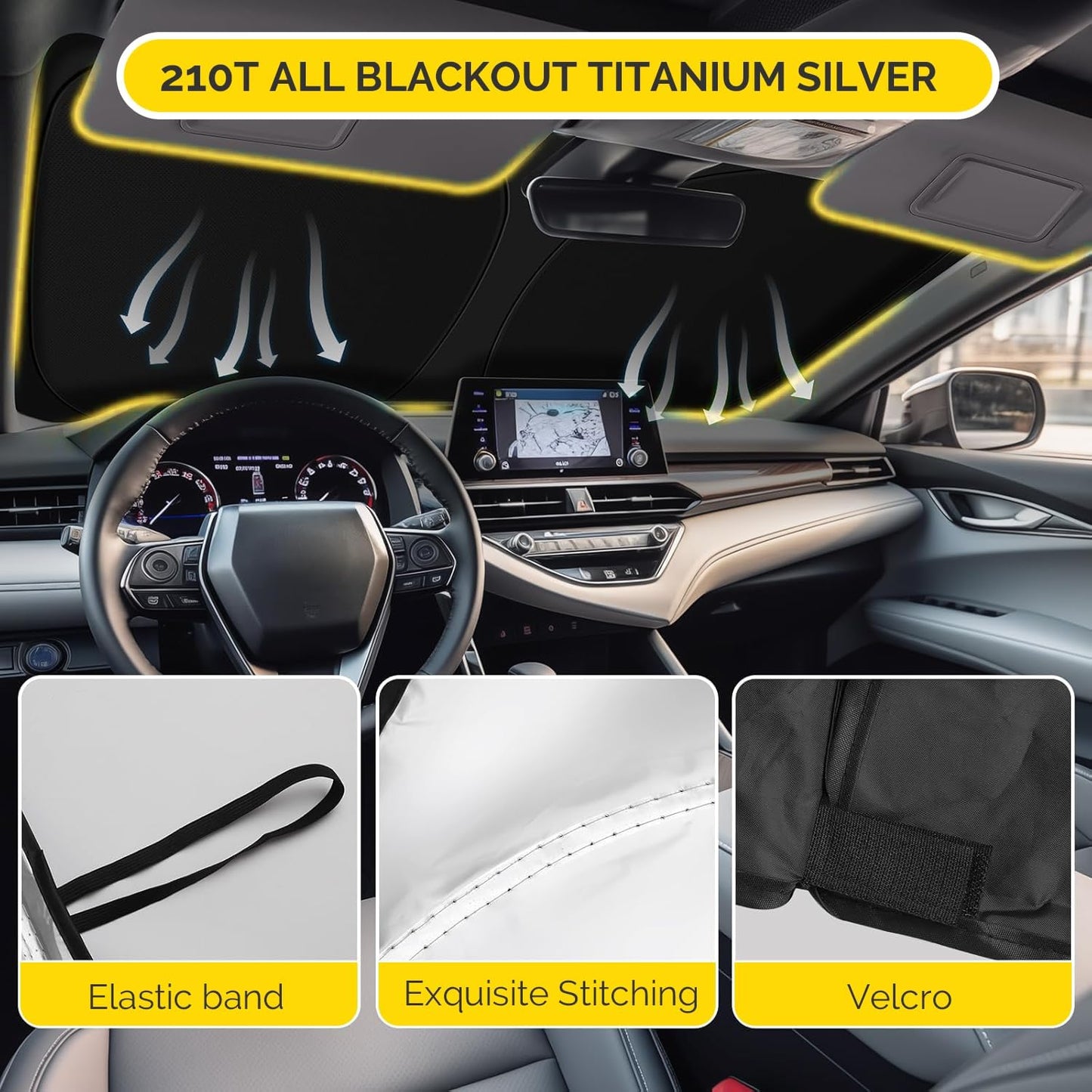 Car Windshield Sun Shade Compatible with 2022 2023 2024 2025 Lexus NX NX250 NX350 NX350h NX450h+ Accessories Foldable Front Window Sunshade Custom for Lexus NX Windshield Sun Visor
