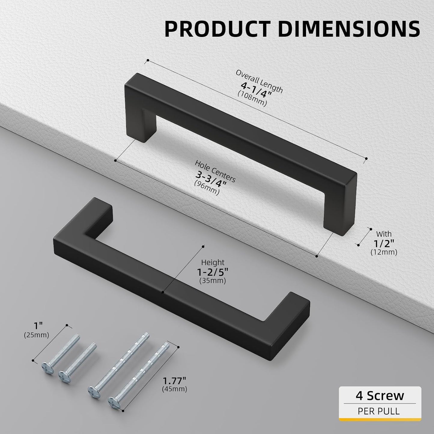 goldenwarm 30 Pack Black Drawer Pulls 3 3/4 Inch Kitchen Cabinet Handles Stainless Steel Modern Cabinet Hardware for Cupboard Kitchen Cabinet Hardware