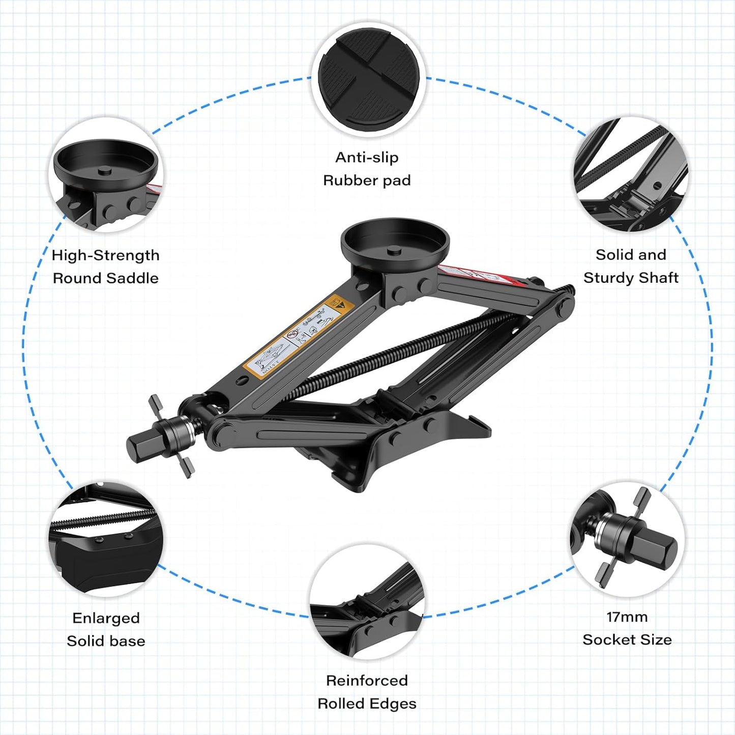 IMAYCC Car Jack Kit 2.5 Ton Scissor Jack Portable Car Jack and Stand Kit, Tire Changing Kit with Spare Tire Kit, Universal Jack Car Kit for Easy Tire Changes
