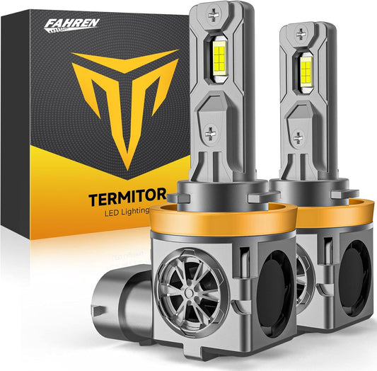 Upgraded H11/H9 Light Bulbs, 70,000LM 10X Brighter, 1:1 Halogen Size, 70,000+ Hours Lifespan, 6500K Cool White Fog Lights, Canbus Ready, Plug and Play, Pack of 2