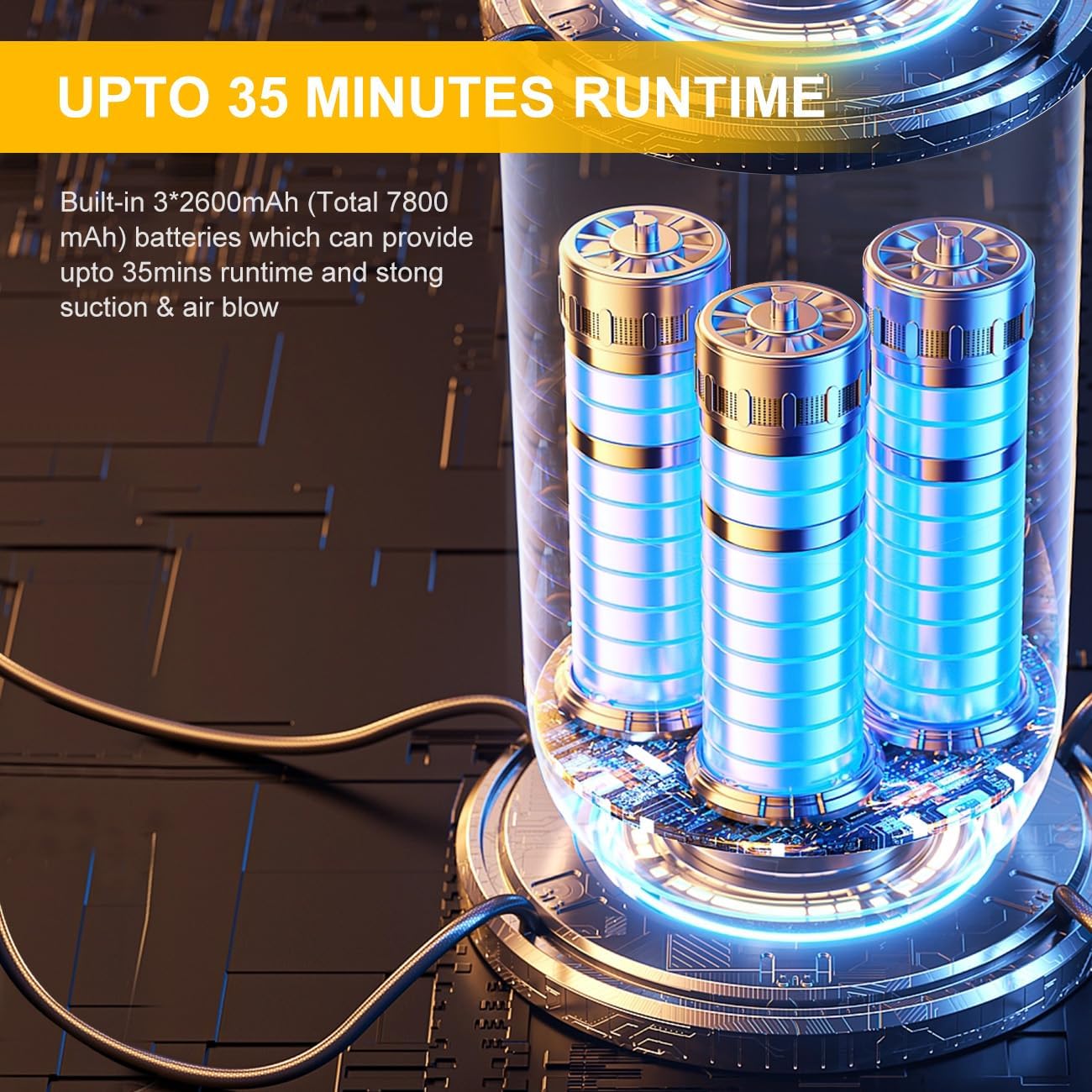 Car Vacuum Cleaner Cordless Handheld Portable - 18000Pa Powerful Suction & Air Blow - Upto 35mins Runtime - 4 Speeds - Brushless Motor- Hand held Vacuum Cleaner for Car Home Office Pet