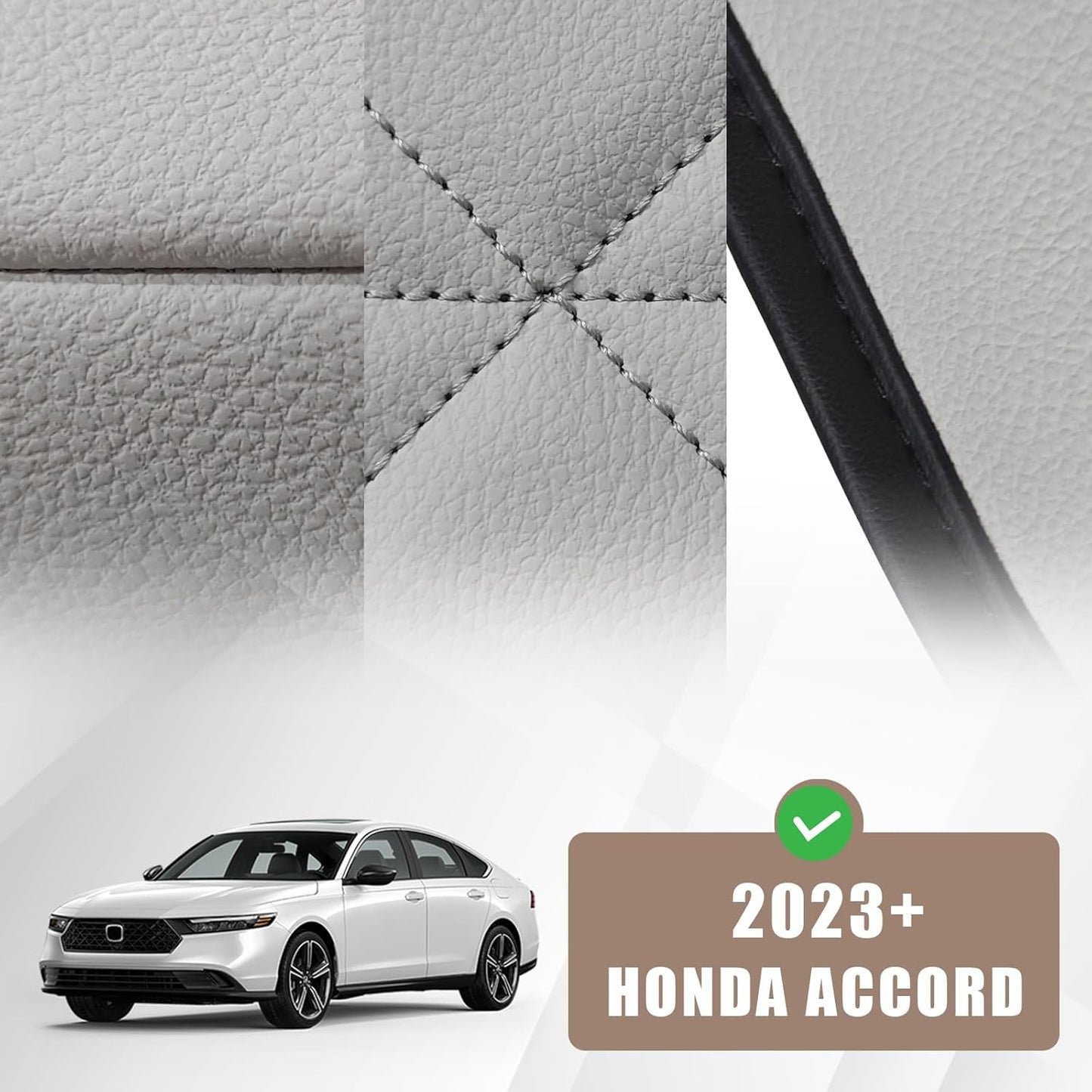 Muslogy for Accord 2025 2024 2023 Center Console Cover Armrest Pad Vegan Leather Extra Soft Armrest Lid Protector Compatible with Honda Accord LX EX Sport Hybrid EX-L Sport-L Touring (V2 White)