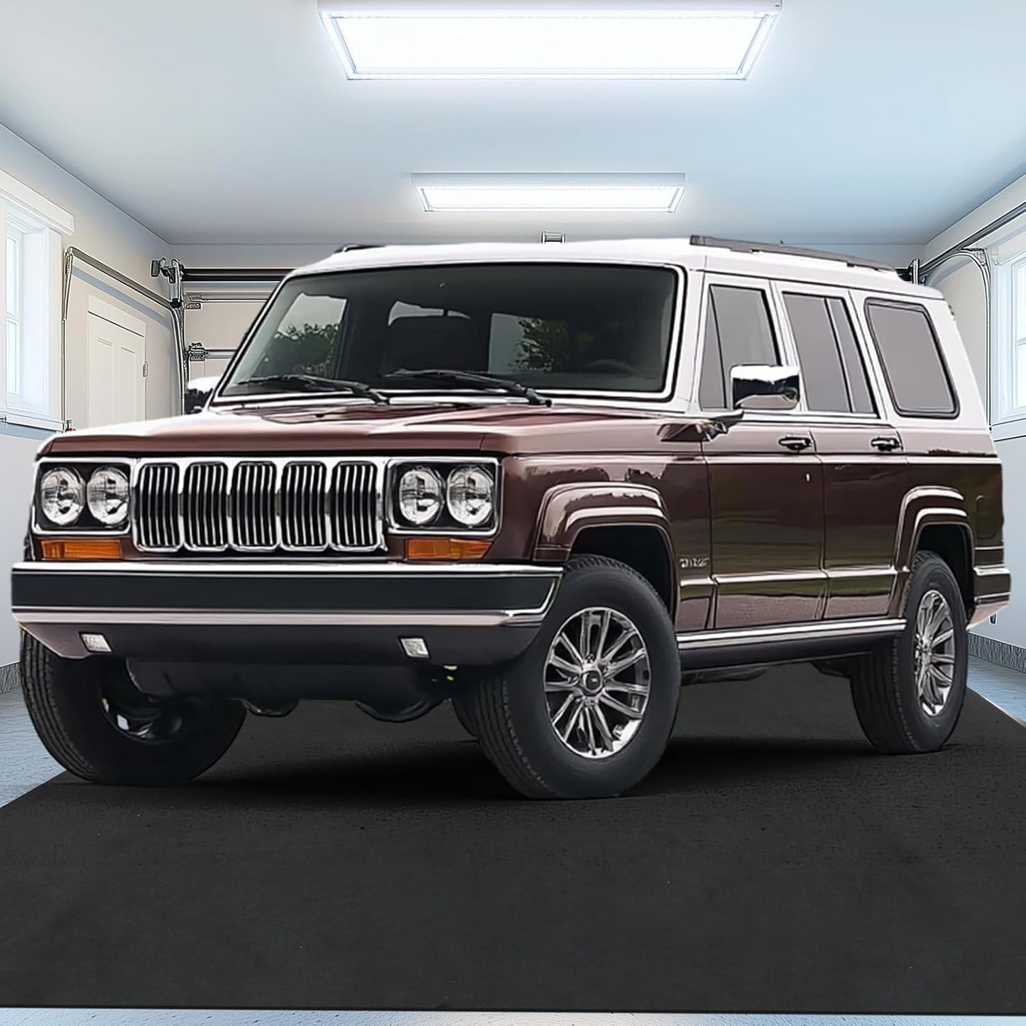 TUFFIOM 22' x 8' Oil Spill Mat with Tape,Garage Floor Mat for Under Car,Oil Absorbent Mat for Garage Waterproof,Oil Drip Change Parking Mat for Driveway,Reusable,Washable