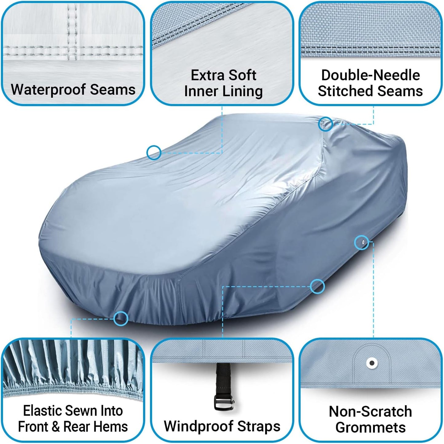 iCarCover Premium Car Cover for 1997-2005 Buick Century Heavy Duty Waterproof All-Weather Automobiles Custom Fit Indoor Outdoor UV Snow Protection Covers with Straps and Bag
