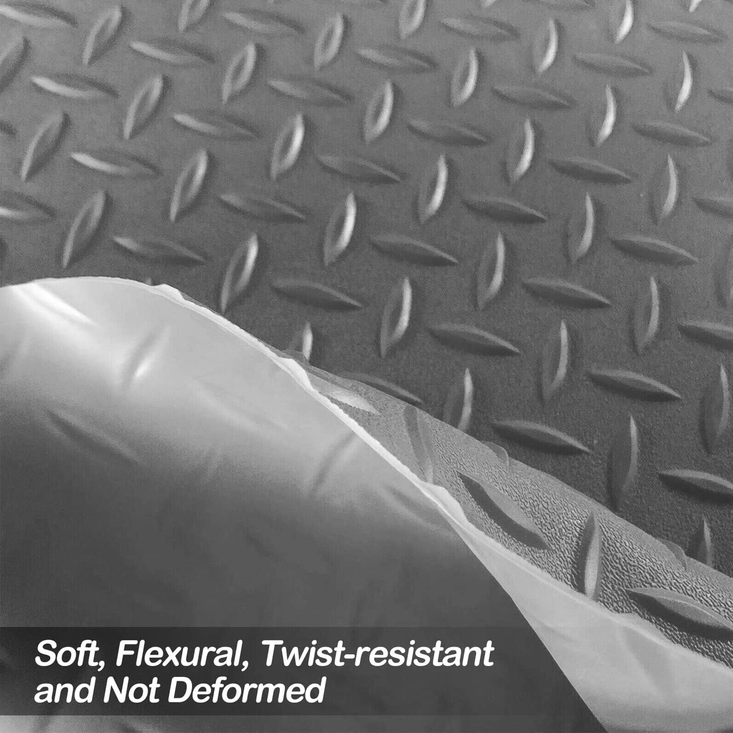 Garage Floor Mat, 4x8.2ft Diamond Rubber Plate Garage Flooring Rolls, Non-Slip Car Parking Mats Gray Floor Protector Mat for Garage Floor Under Car Trailer Truck