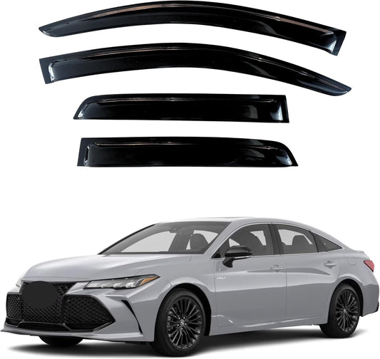 KPY Window Visor Compatible with Toyota Avalon 2019-2022, 4PC Rain Guard Side Window Vent Deflectors Tape-On Style, 2019 2020 2021 2022