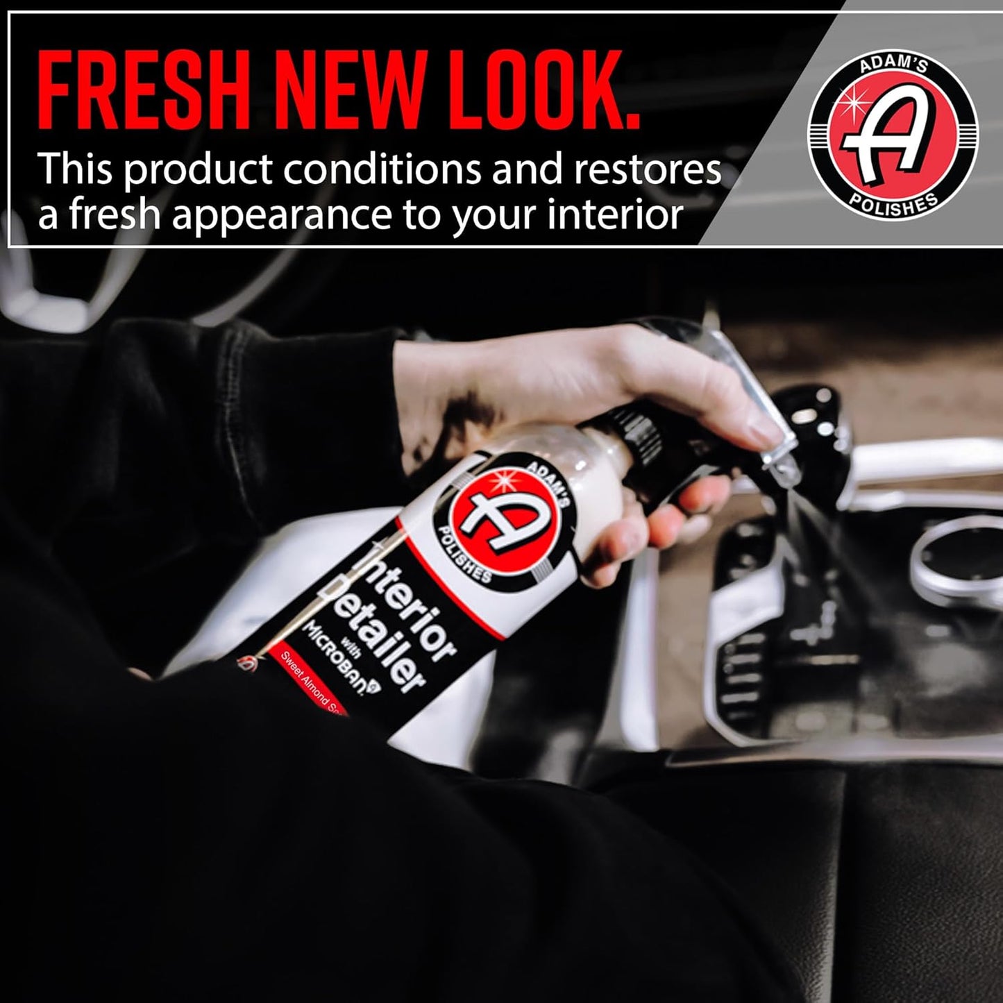 Adam's Polishes Interior Detailer Gallon (Sweet Almond) - Total Car Interior Cleaner, Protectant & Dressing | All Purpose Cleaner & Leather Conditioner | Vinyl, Dashboard, Screen, Seat Cleaner & More