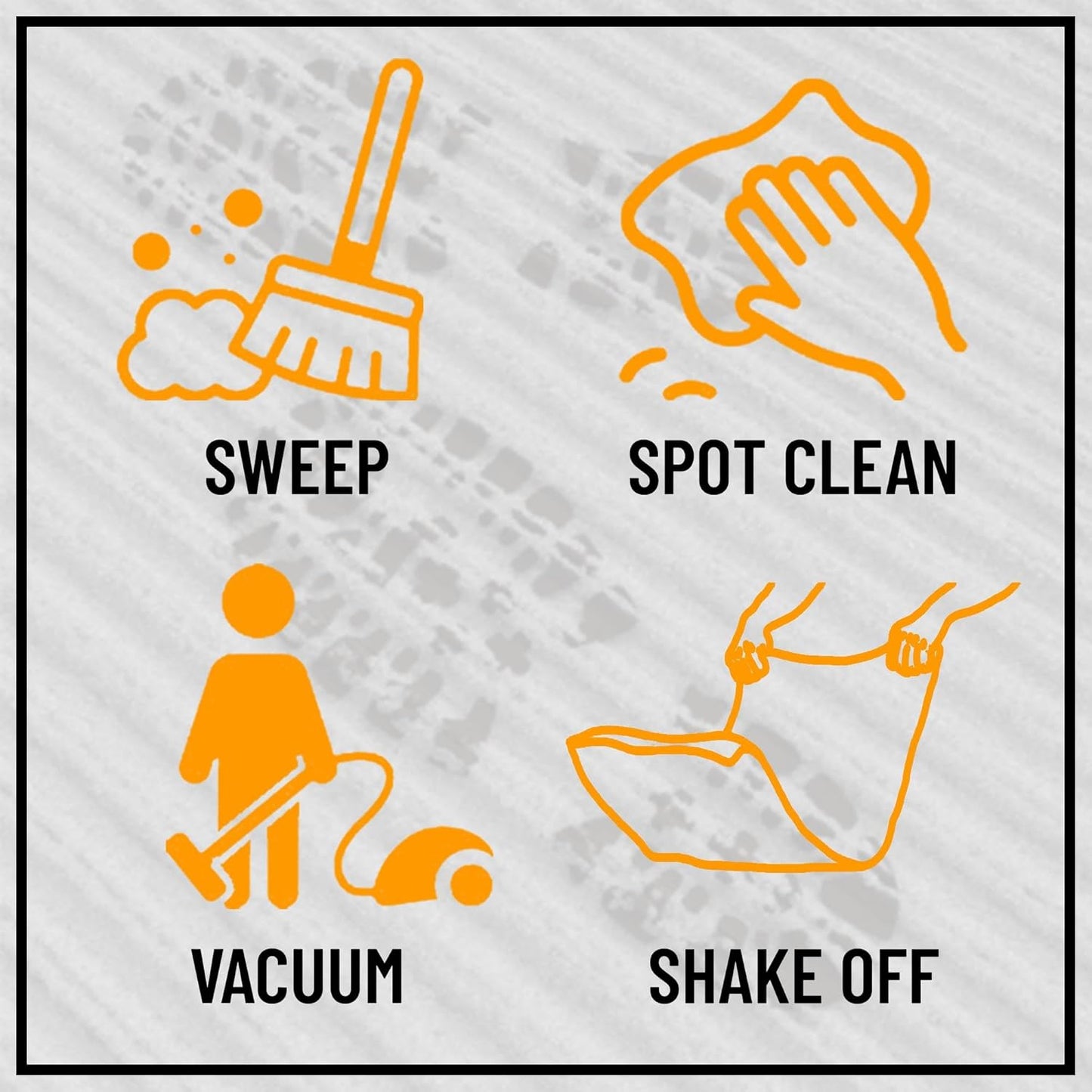 Ottomanson 6'6" x 22' Hallway Runner with Scraper Pile - Extra Durable Non-Slip Rug Mat for Indoor & Outdoor Use - Ideal for Kitchen, Entryway & Garage - High-Traffic Carpet, Black