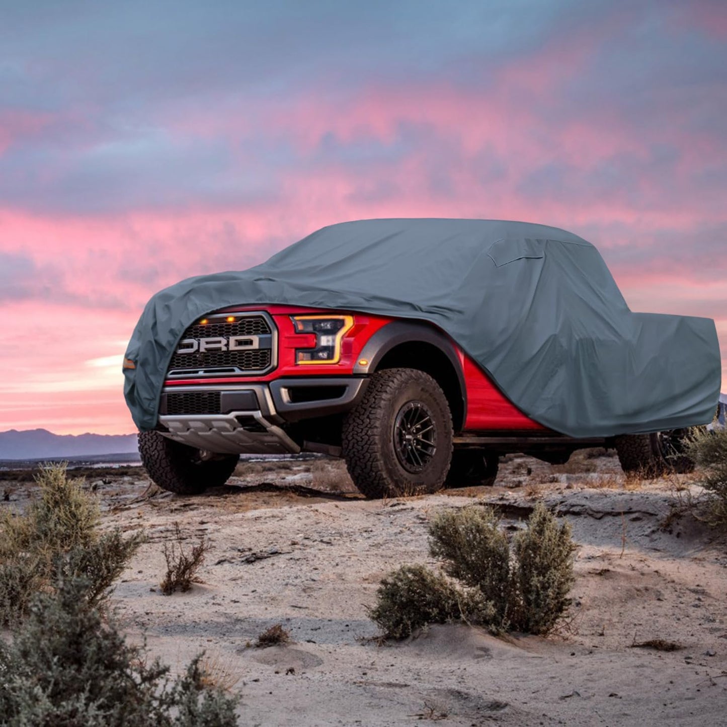 16 Layers Truck Cover Waterproof All Weater - See Vehicle Size Chart - Heavy Duty Outdoor Truck Pickup Cover for RAM 1500 2500 3500, Toyota Tundra, Nissan Titan. Length up to 242 inch.