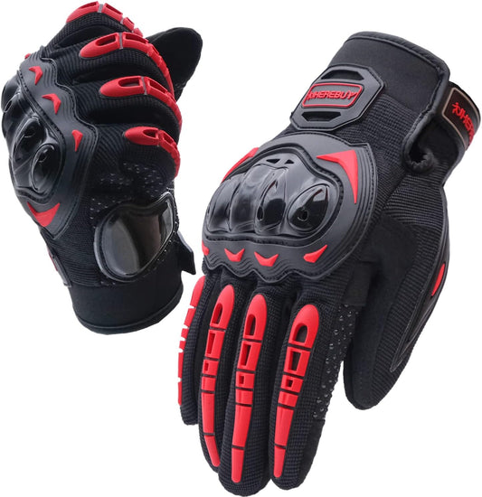 Motorcycle Gloves Touch Screen Full Finger Riding Gloves Knuckle Protection for Men and Women for Dirt Riding, Road Racing, Cycling, Climbing Work Outdoor Sports