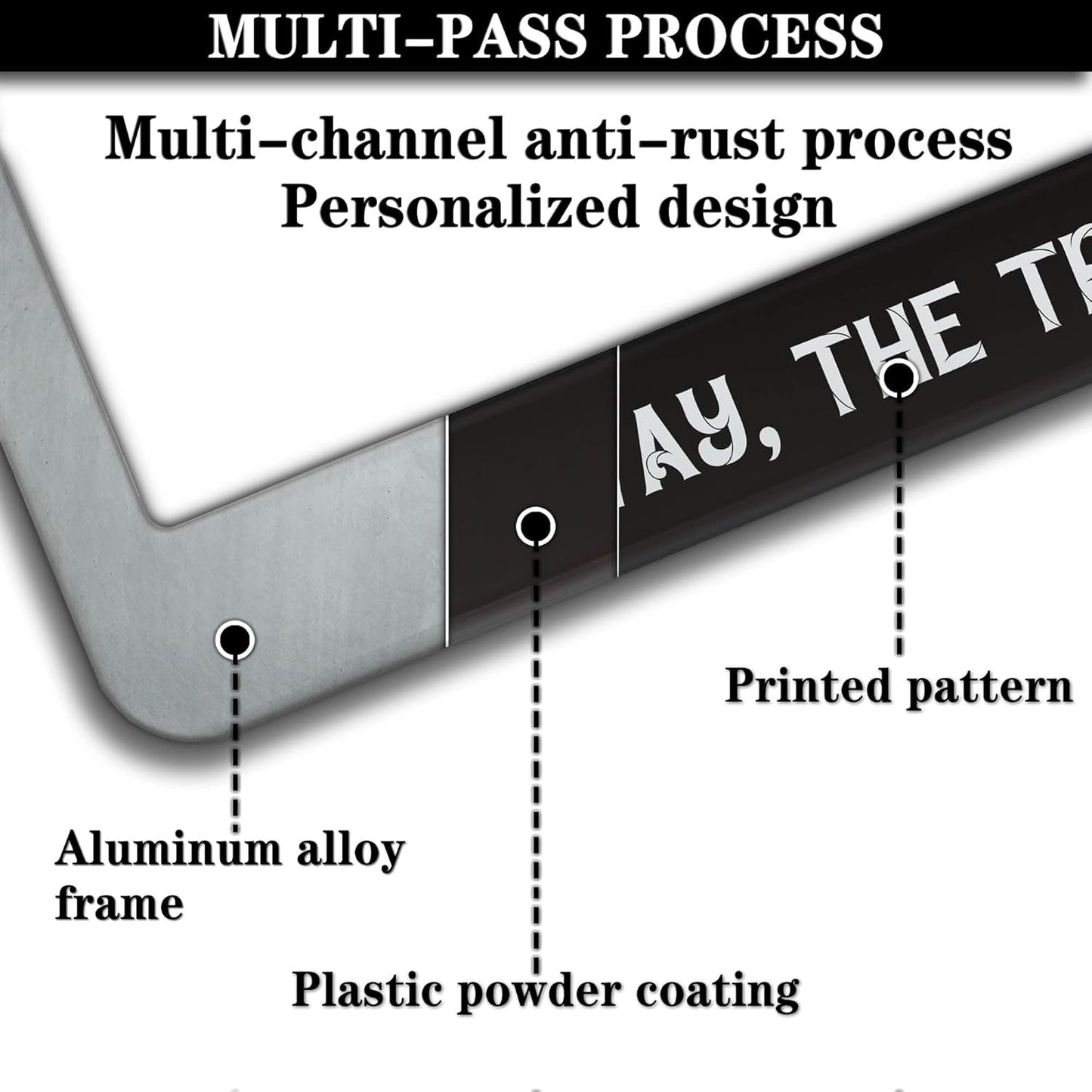 License Plate Frames Black and White Car Plate Frames Jesus The Way The Truth The Life Universal Aluminum Car Accessory 2 Pack with Screw Covers Set