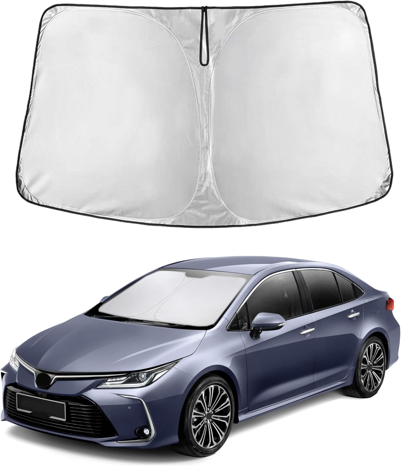 Econour Windshield Sun Shade for 2014-2019 Toyota Corolla (Not for Corolla Cross) Custom Fit Sunshade Sun Visor Protector Foldable Blocks UV Rays Keep Your Cooler