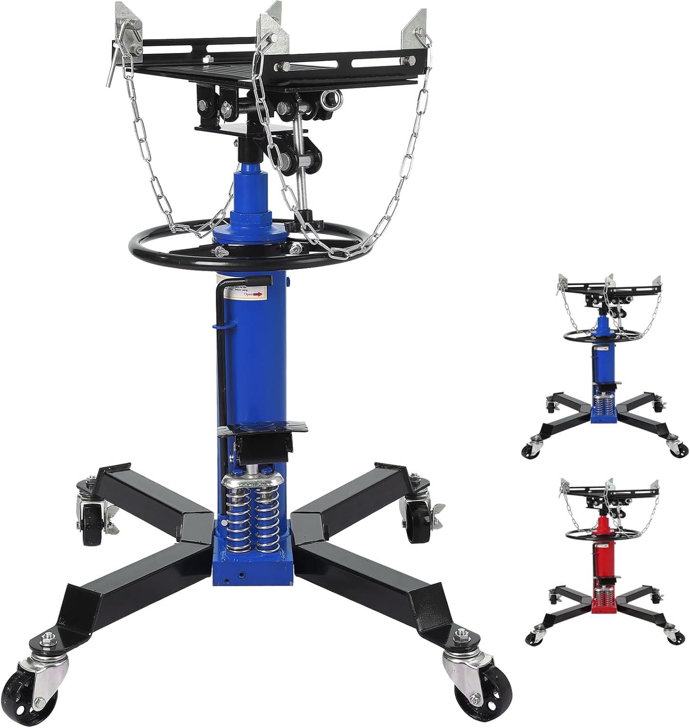 Transmission Jack with Wheels-Hydraulic Transmission Jack with Foot Pedal, 1/2Ton(1322LBS) High Telescoping Lift Jacks 33.8" to 72.8" for Garage and Shop