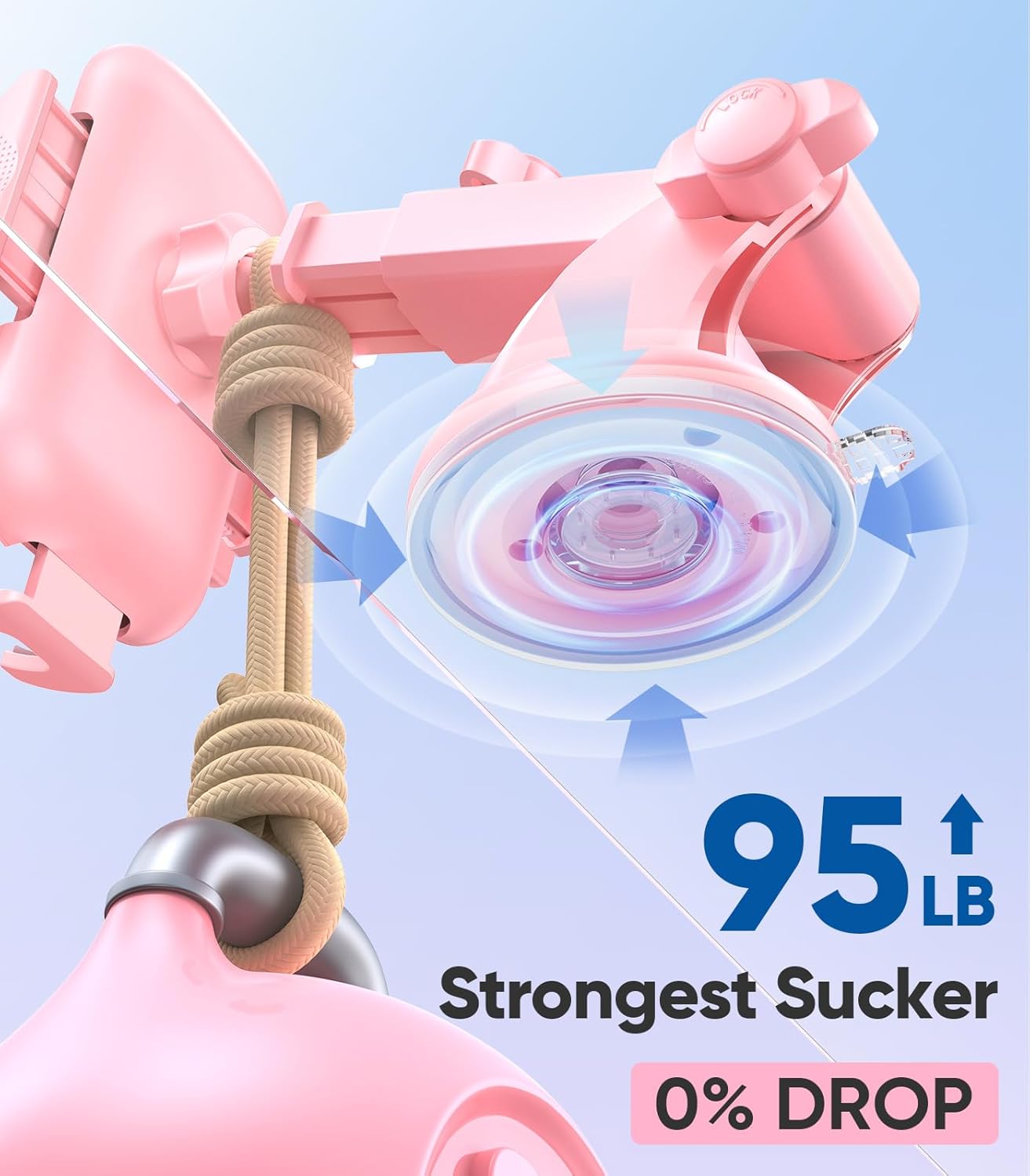 VICSEED Pink Phone Holders for Your Car, [True Military-Grade Strongest Suction Power], 3-in-1 Dashboard Windshield Vent, Truck Boat Stand Cell Phone Mount for iPhone Android All Phones