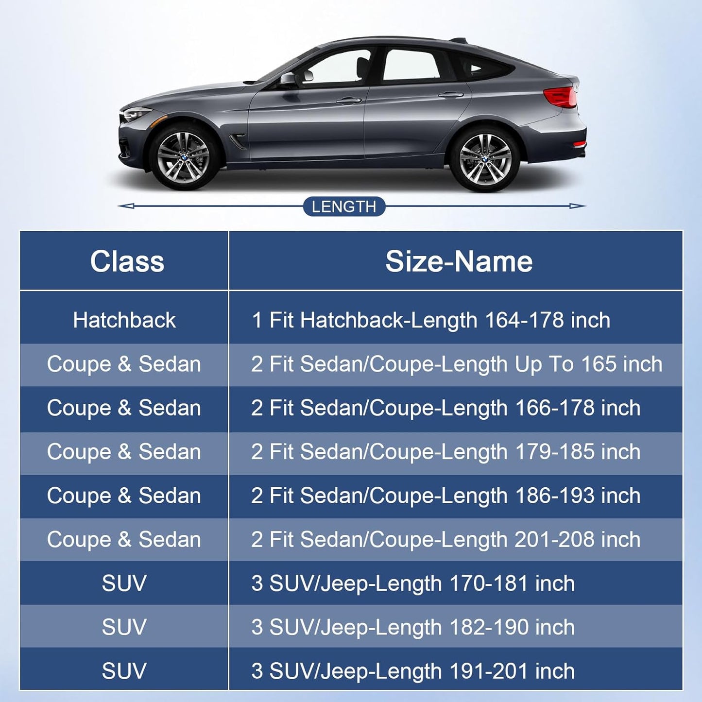 Car Cover Waterproof All Weather for Automobiles, Full Exterior Covers for Sedan & Coupe (166-178 inch) Universal Fit for BMW Z4, Prosche 718 Boxster, etc. Rain Winter Sun Snow Protection.