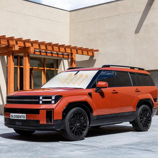 Sunshade for Santa Fe Windshield Sun Shade for 2019-2024 2025 2026 Hyundai Santa Fe Front Window Sun Visor Protector Cover for Windshield Custom fit Shields Blocks UV Rays Keep Vehicle Cooler