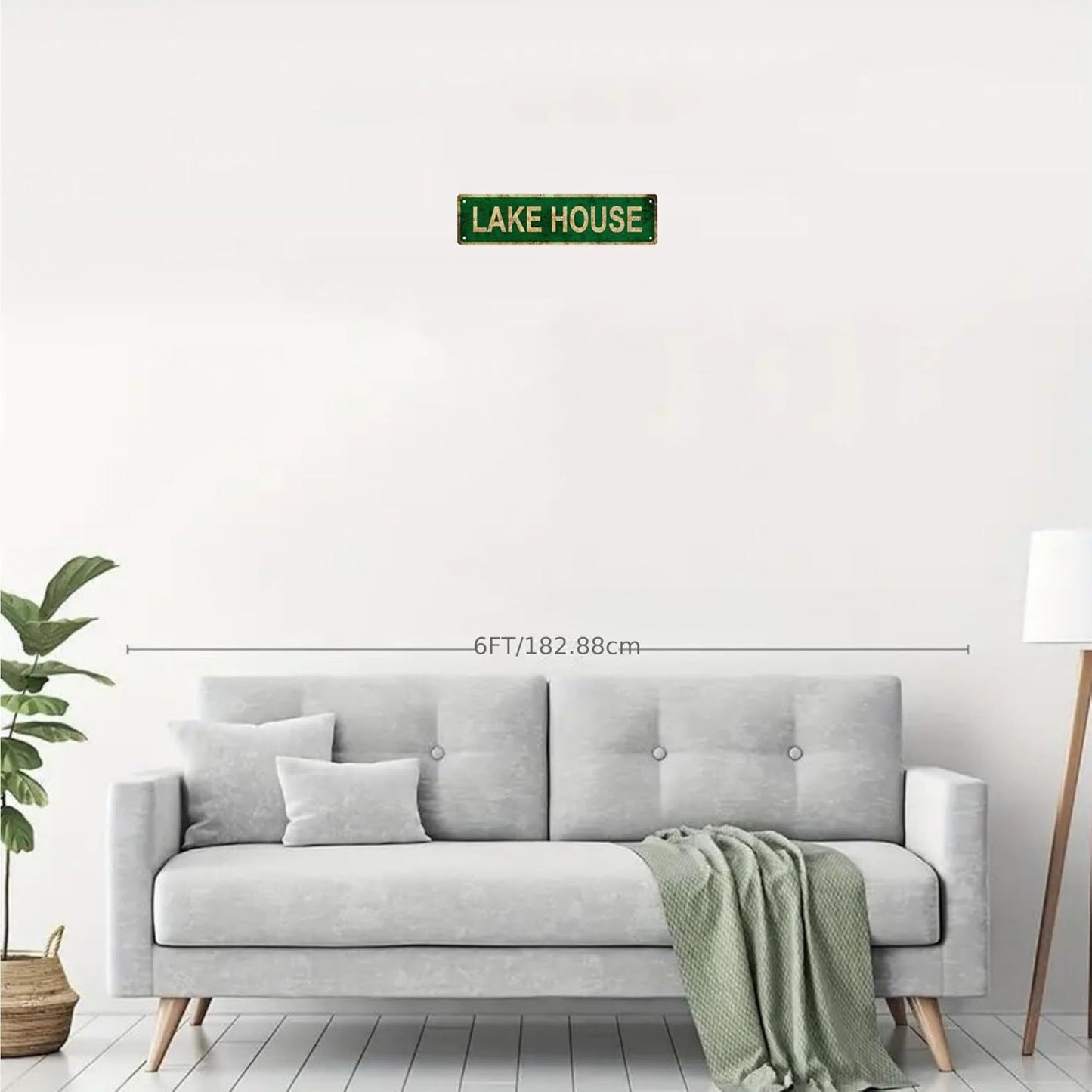 LAKE HOUSE Vintage Metal Tin Sign, Street Sign, Home Decor, Room Decor, Wall Decor, Bathroom Decor, Bar Decor, Cafe Decor, Garage Decor, 16 x 4 Inch