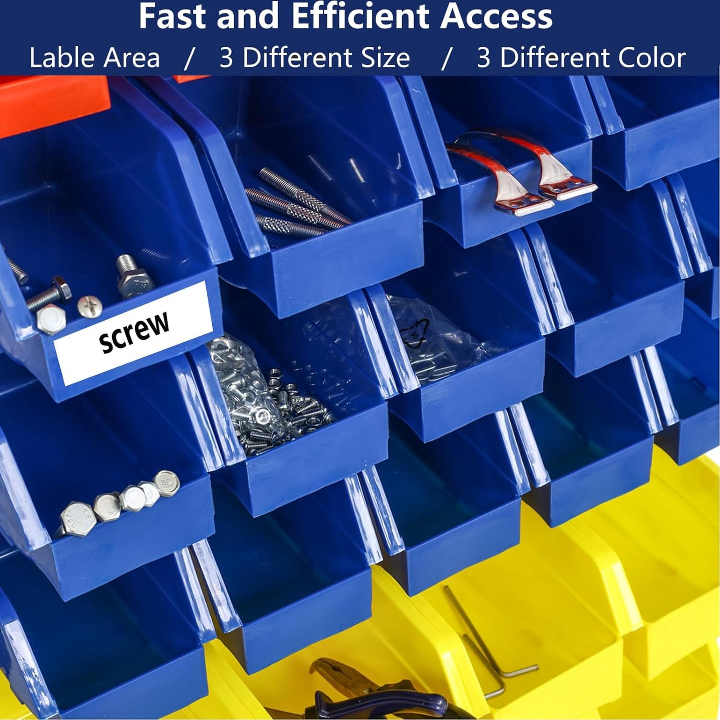 90 Parts Bin Rack Garage Storage Unit 9 Tiers System Steel Shelf with Portable Wheels, Mobile Tool Organizer Plastic Bins, for Men Birthday Gift (9 Tiers)