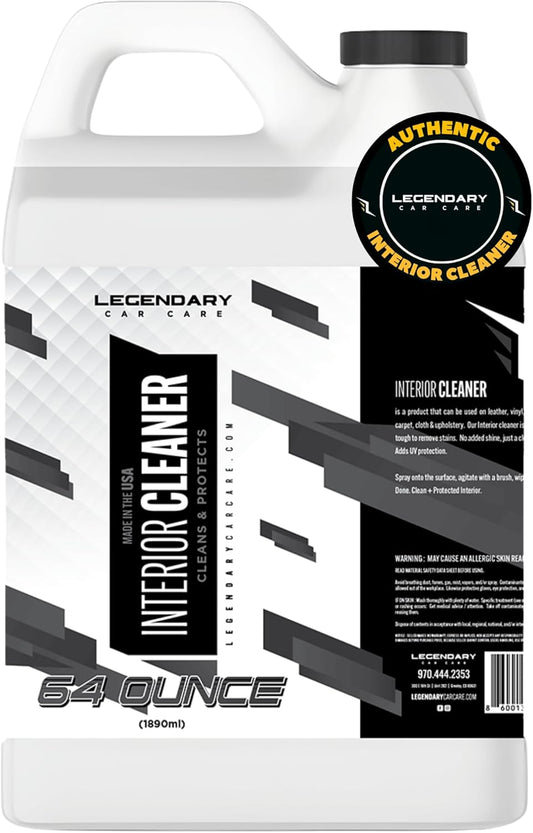 Legendary Interior Cleaner 64oz (Half Gal.) - All Purpose Interior Detailer & Carpet Cleaner for Cars - Safe on Leather, Plastic, Vinyl, Upholstery & Dashboard - UV Protectant - Tough on Stains & Dirt