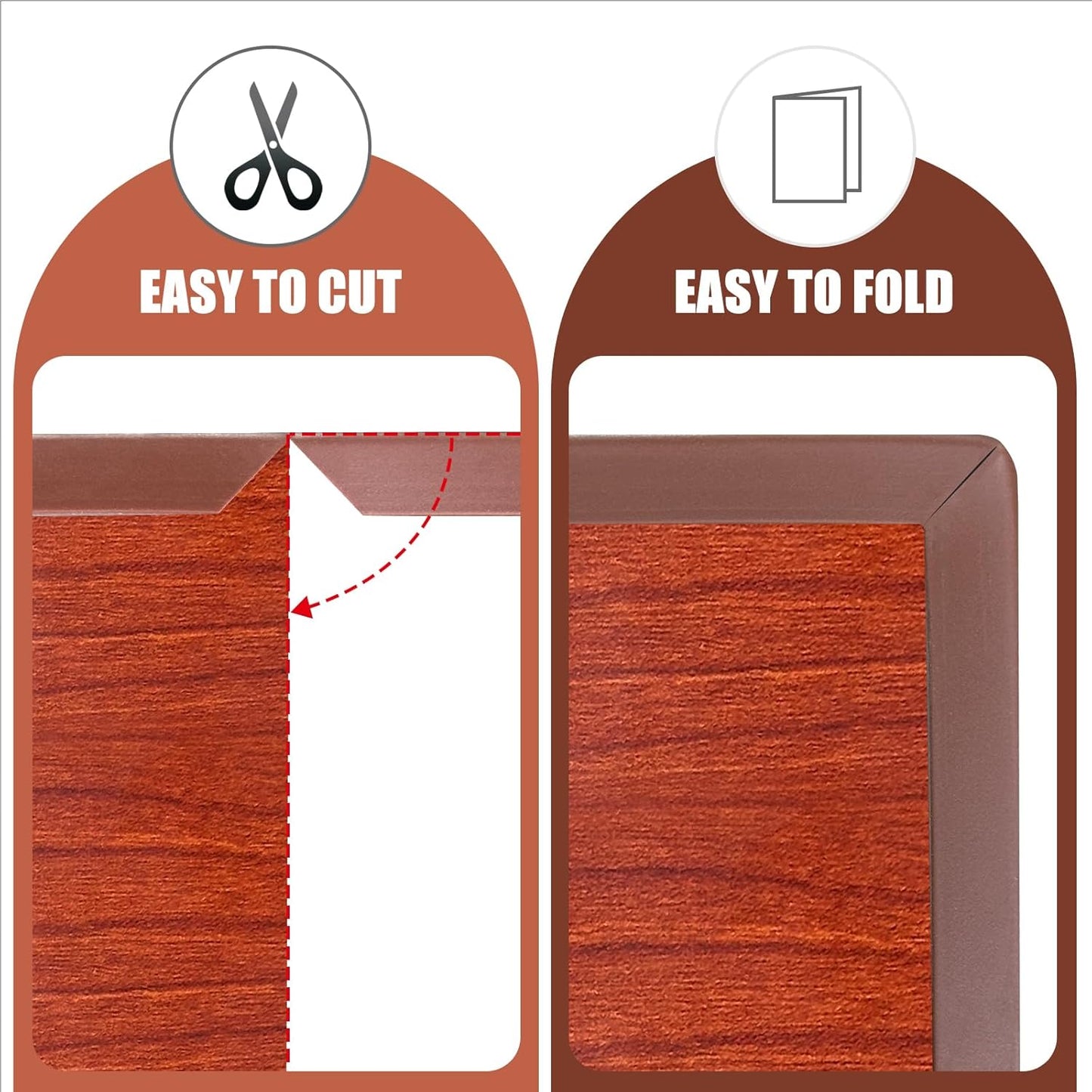 Rubber Edge Trim, Flexible Self Adhesive U Shaped Peel and Stick Edge Banding, 2-1/2"(63.5mm) U Channel Edge Protector, Edge Guards for Woods, Furnitures, 20Ft, Brown Color