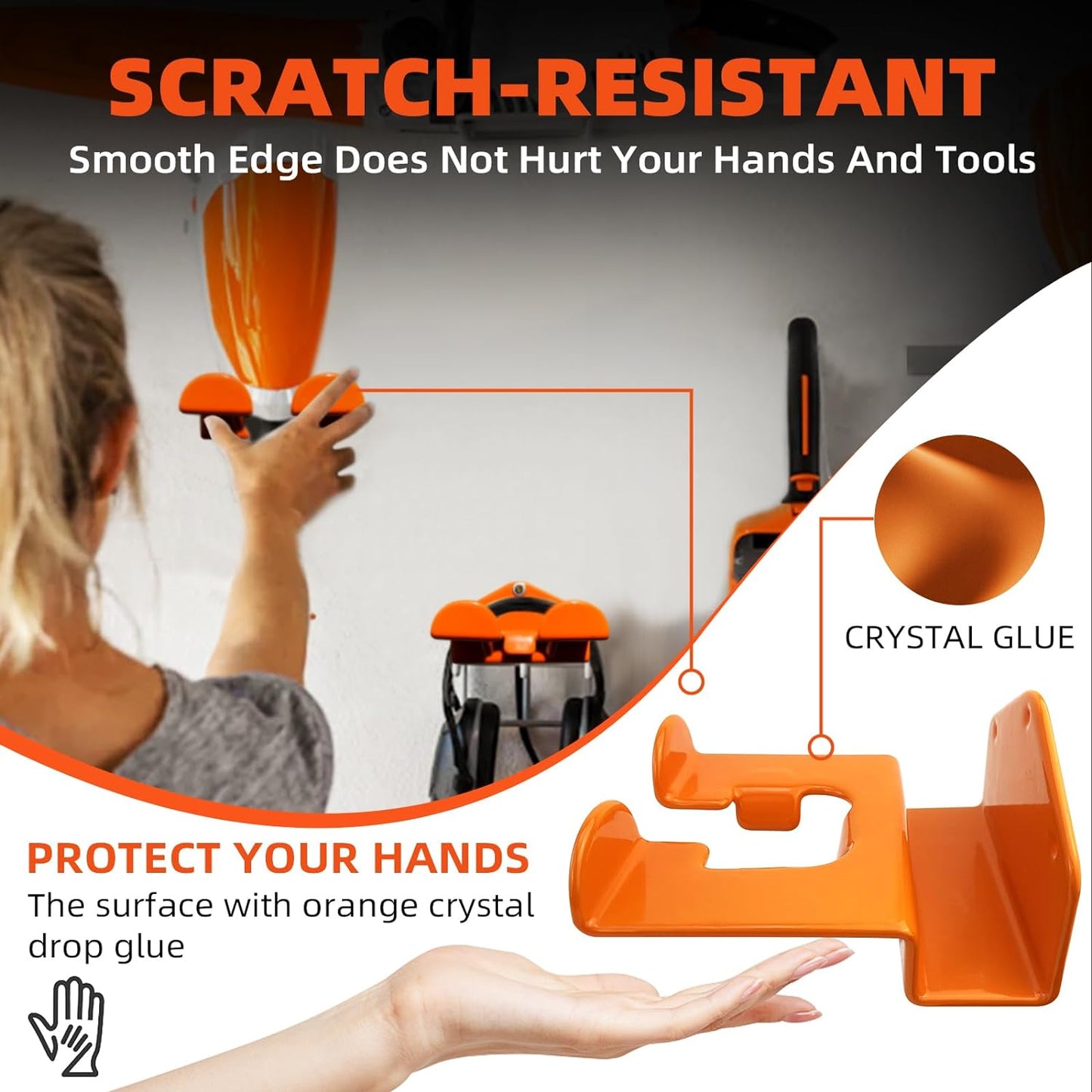 Weedeater Hanger, 1 Pack Weed Eater Hanger for Wall, Heavy Duty Weed Wacker Hooks for Garage, Garage Organization Storage Shed Organizer Mounted Trimmer Rack