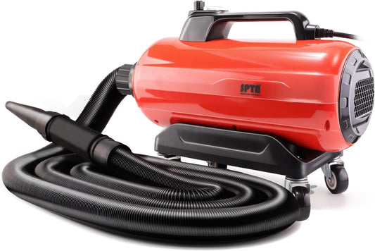 SPTA Air Cannon Car Dryer Blower, 3000W Auto Car Wash Dryer, Air Cannon Car Dryer with 4 Wheels&30-Foot Flexible Hose, Filtered Car Air Dryer, Drying for Car Wash Water Drying, Dusting -S Series Item