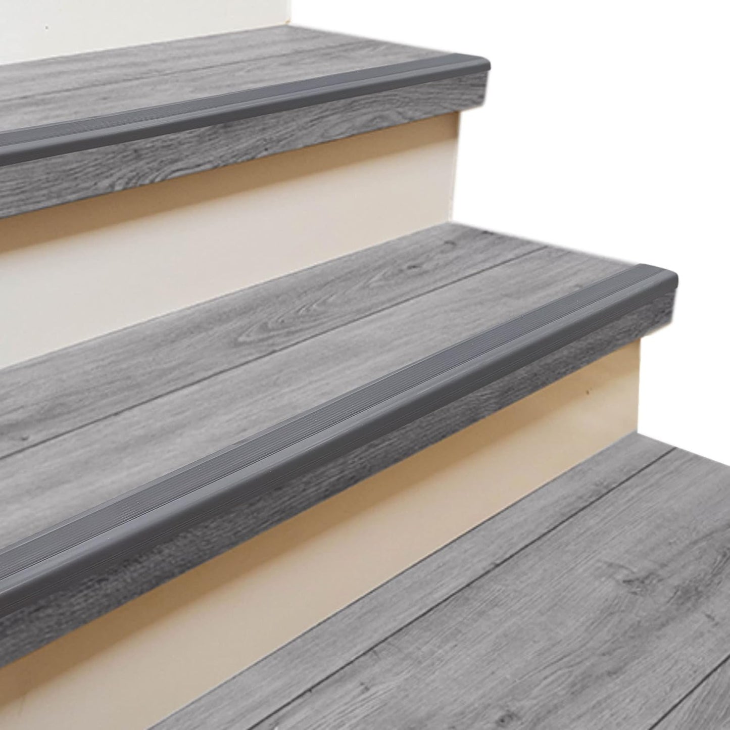 Rubber Bond Stair Edge Protector (Pack of 15) 36x2x1 inch Anti-Slip Stair Corner Trim Rubber Strips - Waterproof Self-Adhesive Staircases for Outdoor & Indoor Uses | Protect Kids & Pets - Grey