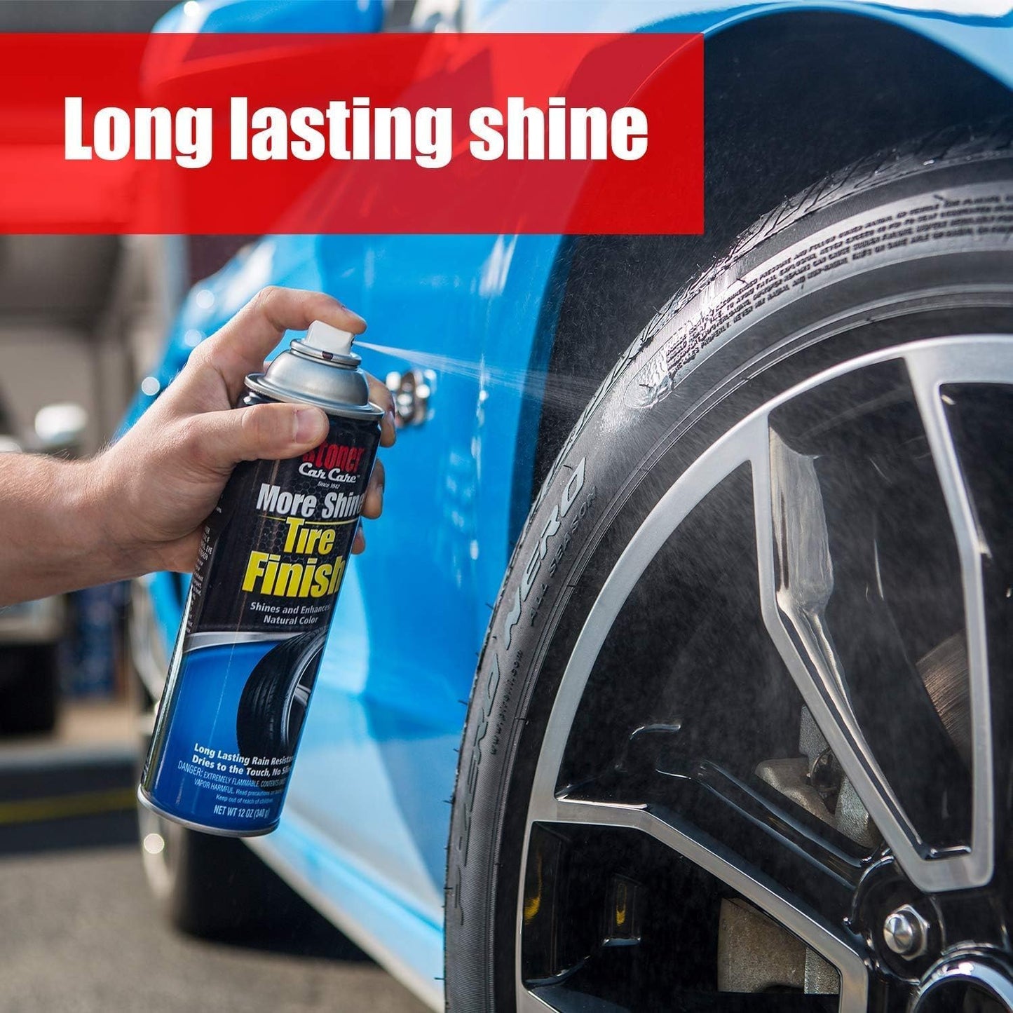 Stoner Car Care 91044-3PK Original More Shine Tire Finish for Tire and Wheel Care Creates a Long-Lasting, Rain-Resistant Tire Shine, Makes Faded Tires Look New, Non-Greasy Formula, 12 Oz, Pack of 3
